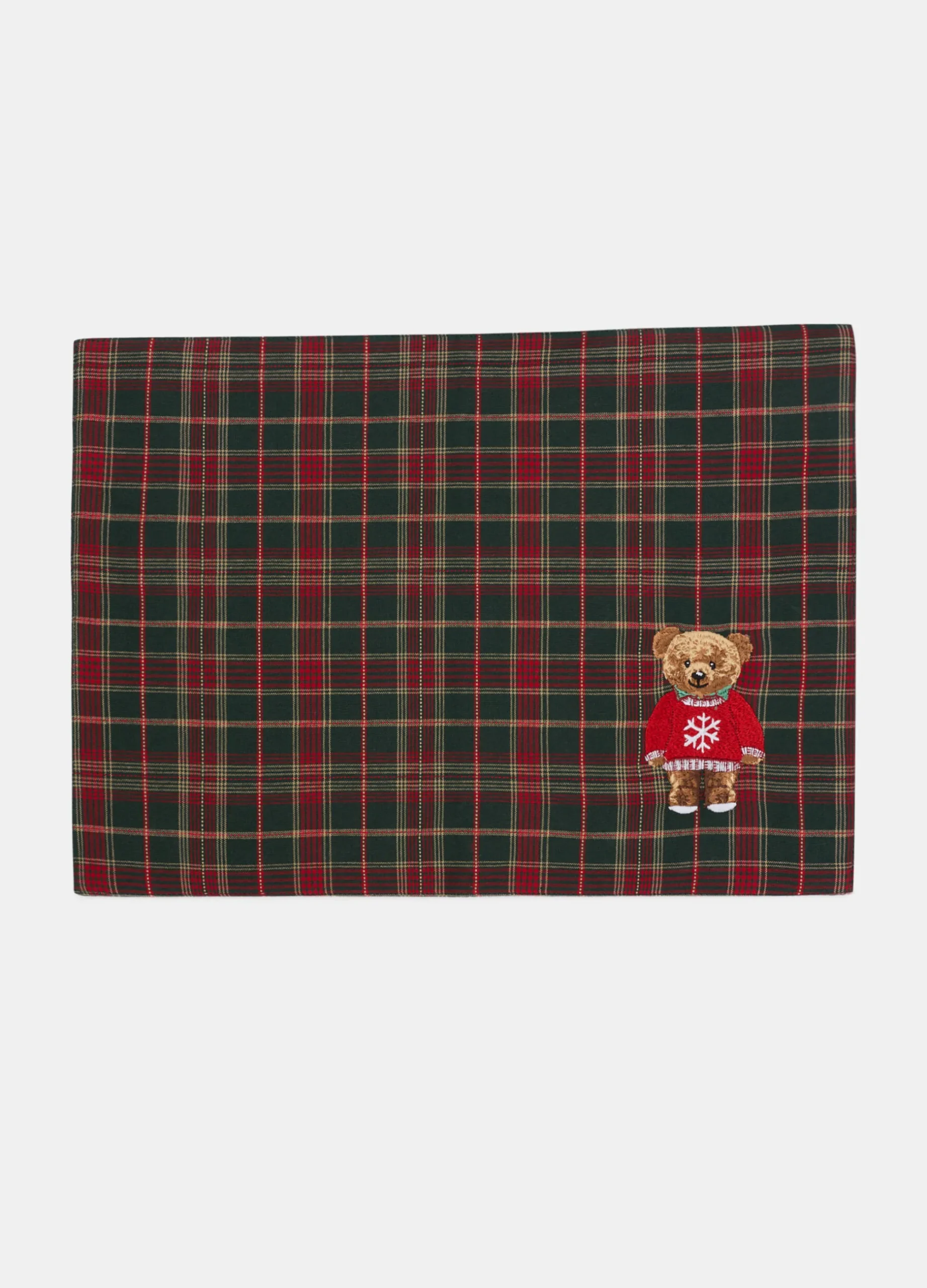 Tovaglietta tartan con ricamo Teddy Bear*Croff