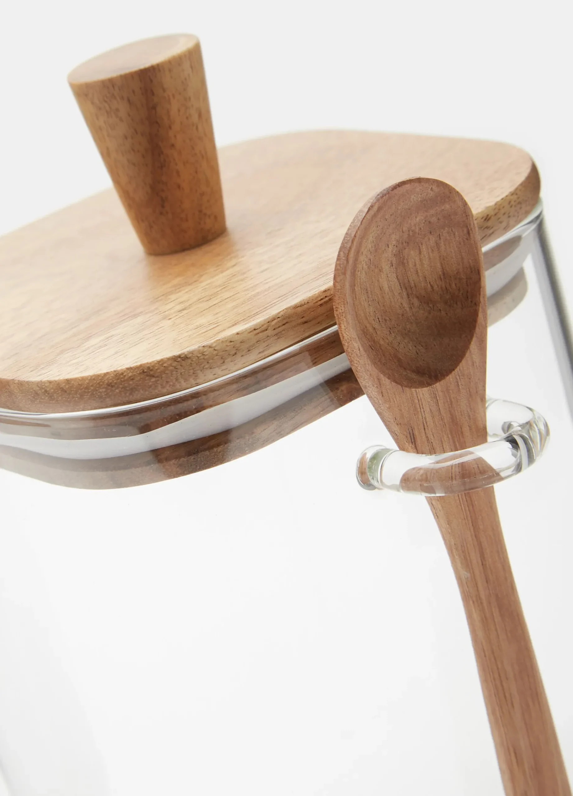 Vasetto in vetro con cucchiaio in acacia*Croff Online