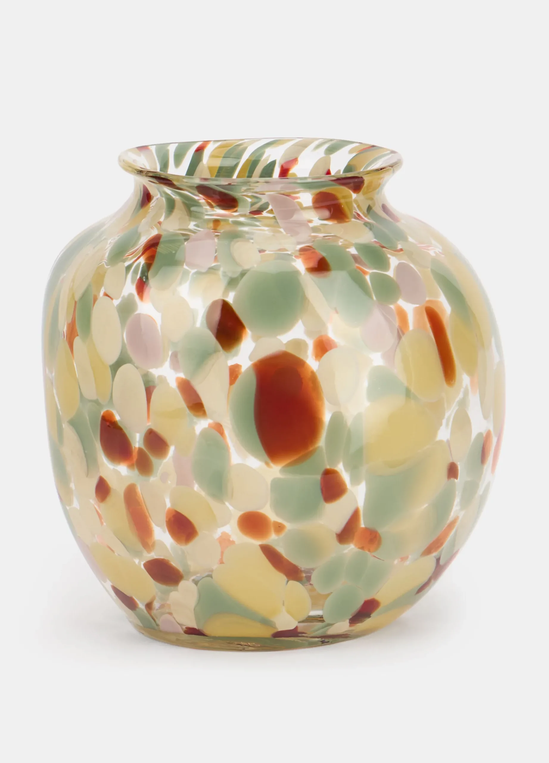 Vaso arrotondato in vetro screziato*Croff New