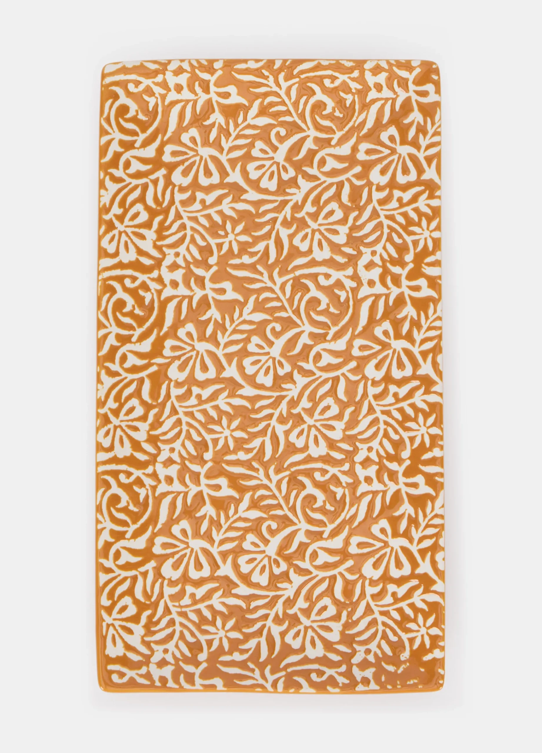 Vassoio rettangolare in ceramica a fiori*Croff Sale