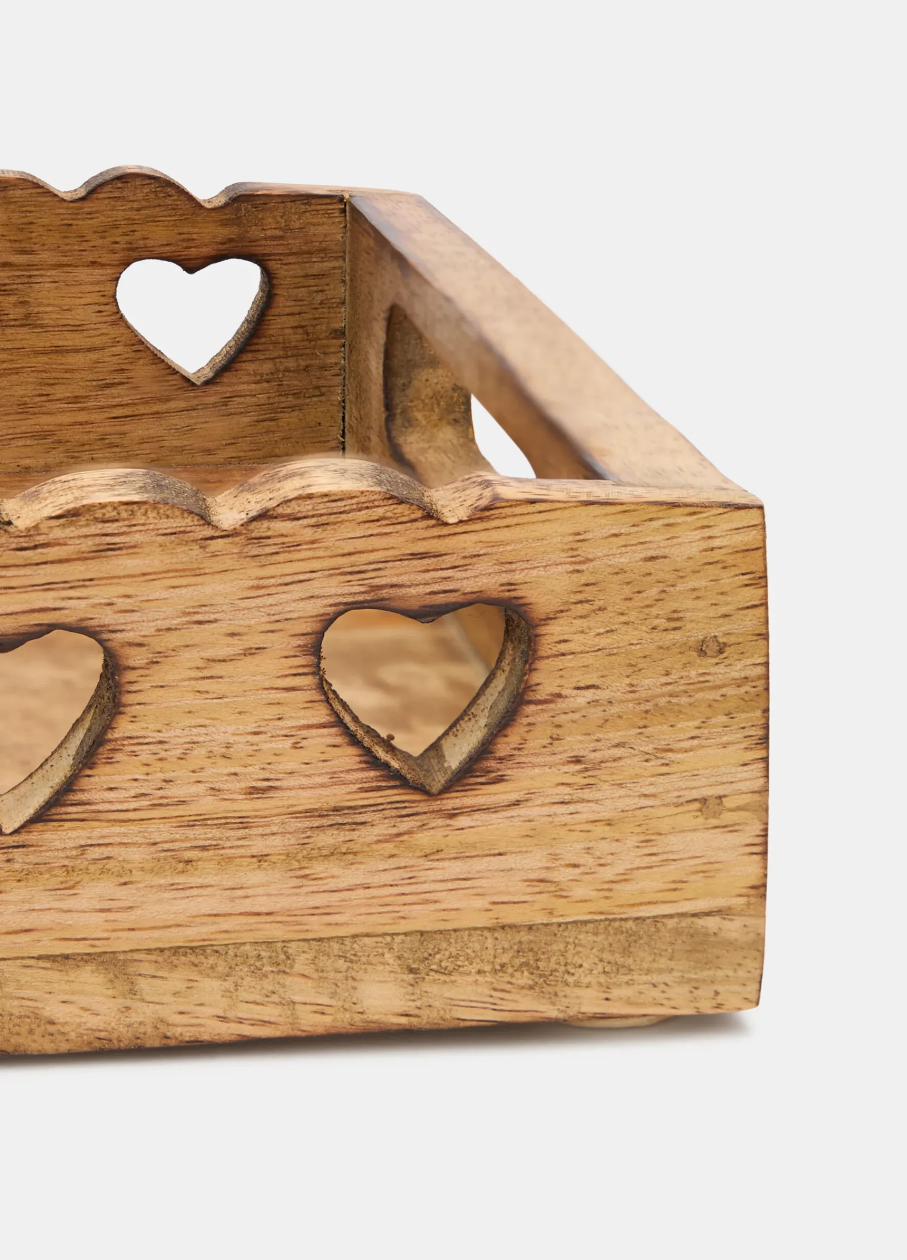 Vassoio rettangolare in legno intagliato*Croff