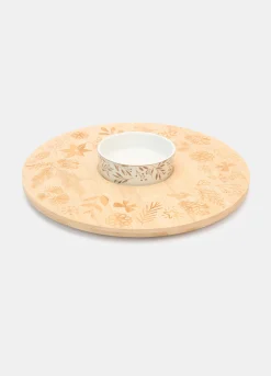 Vassoio rotondo in bambù con ciotola in ceramica*Croff Best