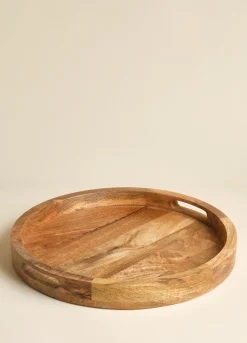 Vassoio rotondo in legno di mango*Croff Clearance