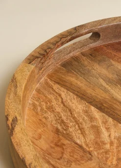 Vassoio rotondo in legno di mango*Croff Clearance